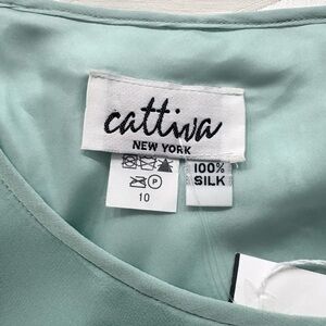 CAPTIVA NEW YORK Vtg 100% Silk Top Blouse Sleeveless Lined 80s Camisole Size: 10